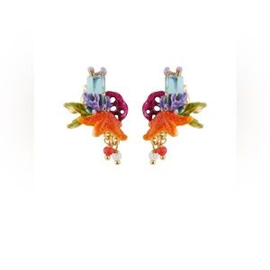 Les Néréides Crystal Starfish Coral Beach Summer Holiday Vacation Earrings
